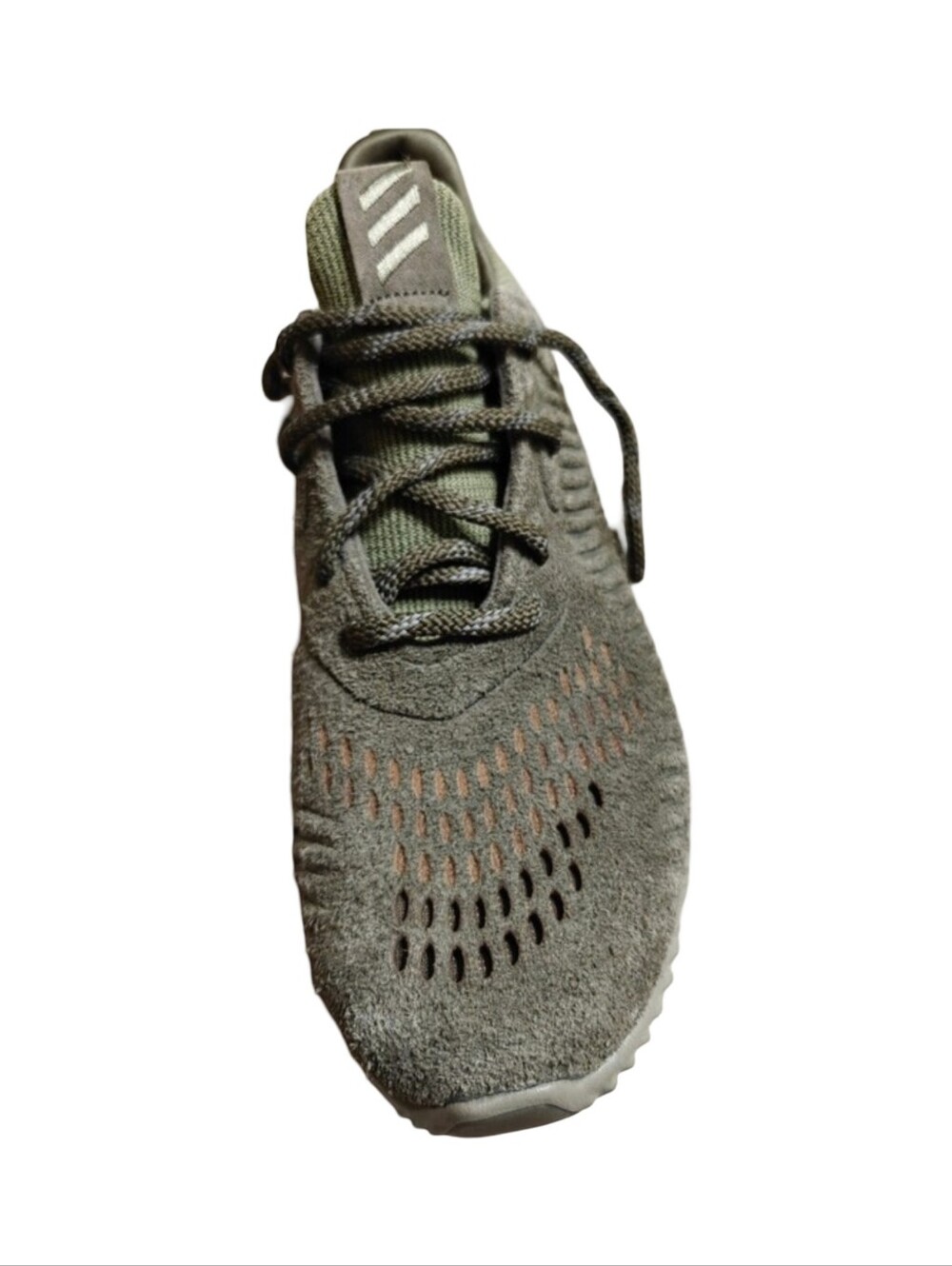 Adidas Alphabounce Men’s Olive Green Leather Runner Sneakers - Picture 4 of 8